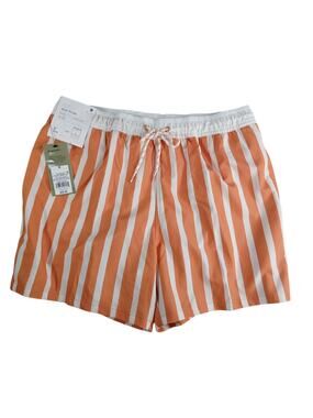 Goodfellow & Co Swimwear Shorts Swim Trunks Mens Medium Orange Stripe Target NWT